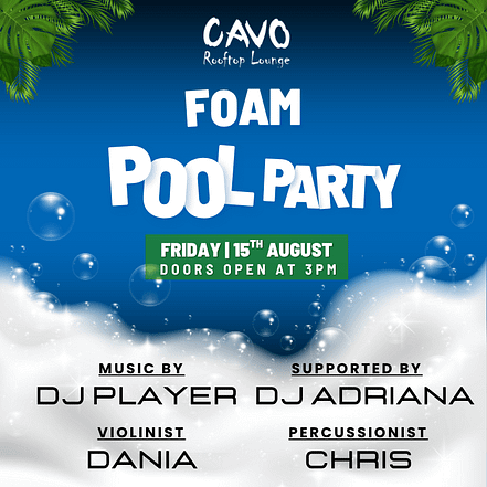Foam Pool Party at Cavo Rooftop – Nightlife KohK.com Special Offers, Deals & Discounts in Netherlands, Poland, Hungary, Denmark, Sweden, Latvia