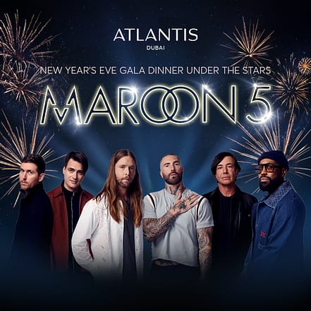 New Year’s Eve Gala Dinner Under The Stars Featuring Maroon 5 In Dubai – New Years Eve Events KohK.com Special Offers, Deals & Discounts in Netherlands, Poland, Hungary, Denmark, Sweden, Latvia
