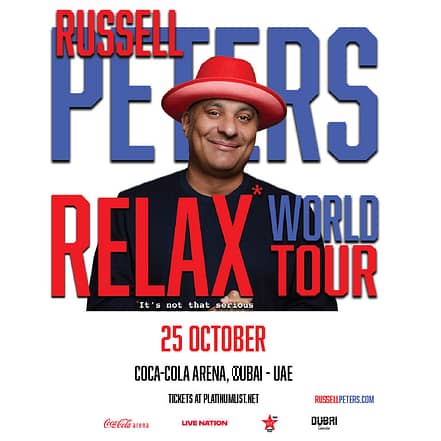 Russell Peters – Relax World Tour in Dubai – Shows and Theatrical Plays KohK.com Special Offers, Deals & Discounts in Netherlands, Poland, Hungary, Denmark, Sweden, Latvia