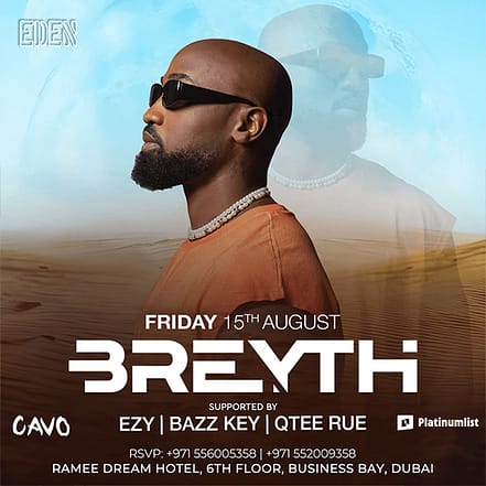 Eden Cavo Presents Breyth Live in Dubai – Nightlife KohK.com Special Offers, Deals & Discounts in Netherlands, Poland, Hungary, Denmark, Sweden, Latvia
