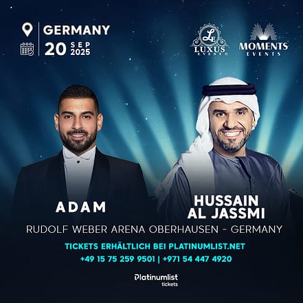 Hussain Al Jassmi & Adam Live at Rudolf Weber Arena in Oberhausen, Germany – Arabic Events KohK.com Special Offers, Deals & Discounts in Netherlands, Poland, Hungary, Denmark, Sweden, Latvia