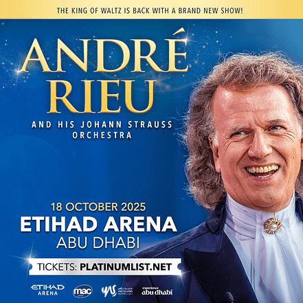 André Rieu & his Johann Strauss Orchestra at Etihad Arena in Abu Dhabi 2025 – Classical Events KohK.com Special Offers, Deals & Discounts in Netherlands, Poland, Hungary, Denmark, Sweden, Latvia
